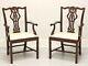 Wellington Hall Mahogany Chippendale Straight Leg Dining Armchairs Pair A