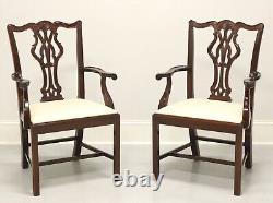 WELLINGTON HALL Mahogany Chippendale Straight Leg Dining Armchairs Pair A