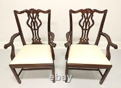 WELLINGTON HALL Mahogany Chippendale Straight Leg Dining Armchairs Pair A