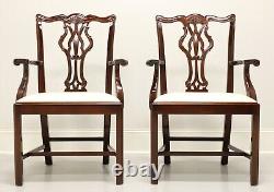 WELLINGTON HALL Mahogany Chippendale Straight Leg Dining Armchairs Pair A