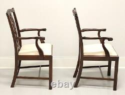 WELLINGTON HALL Mahogany Chippendale Straight Leg Dining Armchairs Pair A