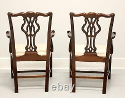 WELLINGTON HALL Mahogany Chippendale Straight Leg Dining Armchairs Pair A