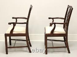 WELLINGTON HALL Mahogany Chippendale Straight Leg Dining Armchairs Pair A