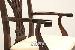 WELLINGTON HALL Mahogany Chippendale Straight Leg Dining Armchairs Pair A