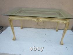 Wood Dining Room Table Glass Top Thomasville Chippendale Style Ball And Claw