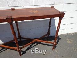Wood Sofa Table Console Faux Bamboo Chinoiserie Chinese Chippendale Traditional
