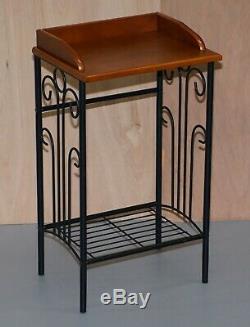 Wrought Iron Lamp End Side Wine Table Jardiniere Stand Nice Size Natural Style