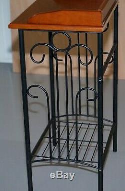 Wrought Iron Lamp End Side Wine Table Jardiniere Stand Nice Size Natural Style