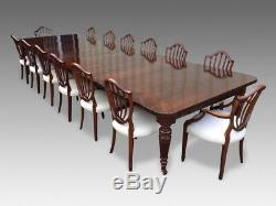 14.9ft Antique Grand Victorian Table À Manger En Noyer. 1831-1901