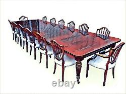 14.9ft Antique Grand Victorian Walnut Table À Manger. 1831-1901