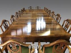 1831-1901 Fantastique Rare 14ft Burr Table À Manger En Noyer Pro Brillant Français