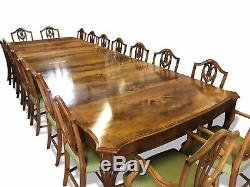 1831-1901 Fantastique Rare 14ft Burr Table À Manger En Noyer Pro Brillant Français