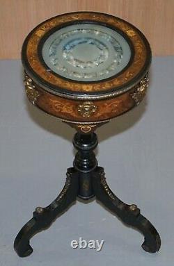18ème Siècle Louis XVI Bijouterie Vitrine Table Hand Etched Glass Gilt Metal