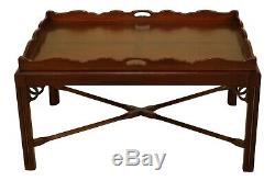 31787ec Style Chippendale Grand Acajou Butler Table Basse