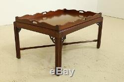 31787ec Style Chippendale Grand Acajou Butler Table Basse