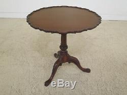 47543ec Vintage Chippendale Mahogany Piecrust Tilt Top Table