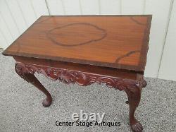 58349 Inlaid Ahogany Library Desk Console Table Stand Server Buffet