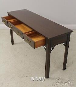 58835ec Ethan Allen Cherry Chippendale 3 Table De Savon De Tiroir