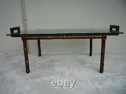 70's Chinese Chippendale Faux Bamboo Wood Cocktailtable