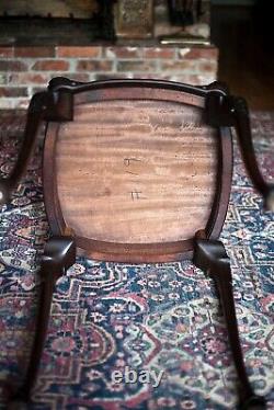 Années 1800 Antique Chippendale End Table Pieds Côté Acajou Boule Et Griffe Cabriole Jambes
