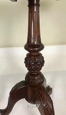 Antique Chippendale Style Ahogany Pie Crust Ball & Claw Foot Table
