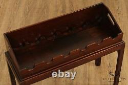Antique George III Style Ahogany Butters Wine Rack Plateau Table Sur Cadre