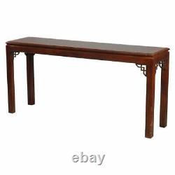 Antique Henredon Chinese Chippendale Ahogany Crossbanded Console Table, 20ème C