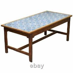 Antique Victorian Tiled Refectory Dining Table Stunning English Country House
