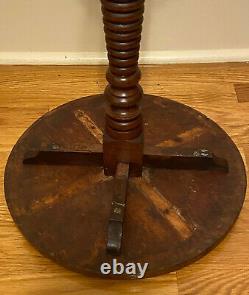 Antique Vintage Round Pedestal Tea Occasional Side Table Plant Stand 30