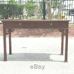 Au Milieu Du Siècle Style Chinois Chippendale Table Console Bureau Baker Furniture