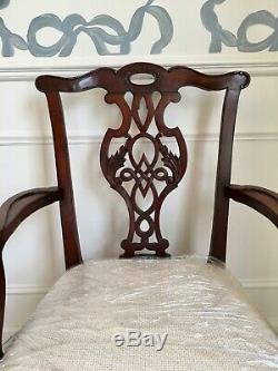 Baker Furniture Acajou Chippendale Historique Charleston Fauteuil New Upholster