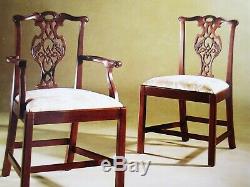 Baker Furniture Acajou Chippendale Historique Charleston Fauteuil New Upholster
