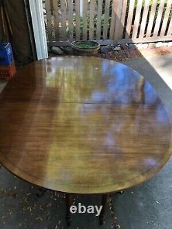 Baker Furniture Chippendale Banded Extendable Dining Table, Vintage