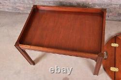 Baker Furniture Chippendale Mahogany Butler's Coffee Table