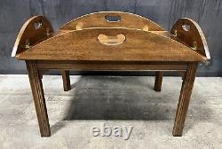 Baker Meubles Ahogany Butler's Tray Style Table À Café Immaculée Condition