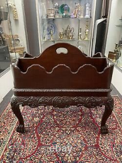 Baker Meubles Chippendale Canterbury Ahogany 2 Pieces Magazine Librairie Stand