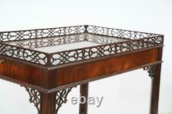 Baker Williamsburg Collection Acajou Chippendale Table De Thé Table D’argent Rare