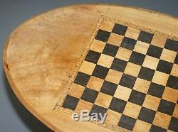 Belle Époque Victorienne 1880 Noyer Et Boxwood Marqueterie Marqueterie Jeux D'échecs Table Ovale