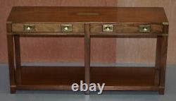 Belle Vintage Harrods Londres Kennedy Console Table Campagne Militaire Tiroirs