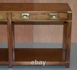Belle Vintage Harrods Londres Kennedy Console Table Campagne Militaire Tiroirs