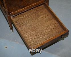 Burr Walnut Large Side Or Occasional Lamp End Wine Table Butlers Serving Tray