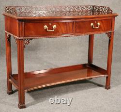 Chinese Chippendale Style Solid Ahogany Hickory Chaise Console Table