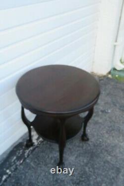 Chippendale 1900s Ahogany Ball And Claw Feet Round Side Center Table 2453