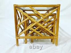 Chippendale Bamboo Rattan Tables De Nidification Ensemble De 3