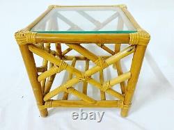 Chippendale Bamboo Rattan Tables De Nidification Ensemble De 3