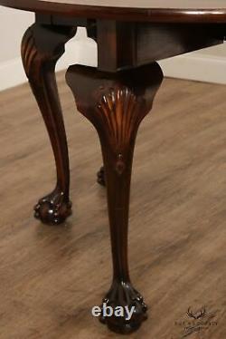 Chippendale De Style Acajou Sculpté Porte Jambe Drop Table