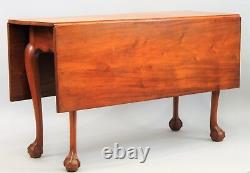 Chippendale Mahogany D/l Table Ball And Claw Feet Shaped Skirt Salem Ma