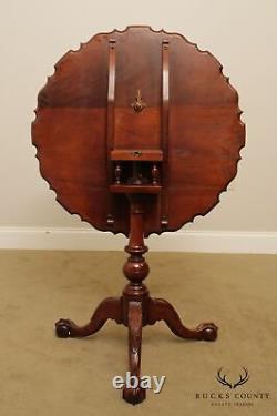Chippendale Style Custom Ahogany Ball & Claw Tilt Top Pie Crust Table