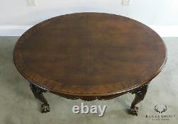 Chippendale Style Walnut Oval Mahogany Ball And Claw Table Basse