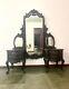 Coiffeuse Ancienne / Vintage De Style Chippendale Avec Miroir Et Tiroirs